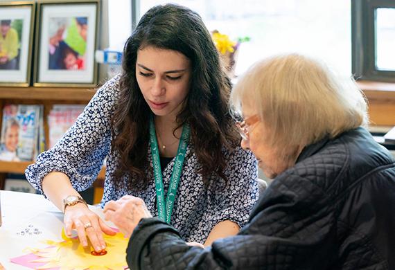 image of marist MSW student with client